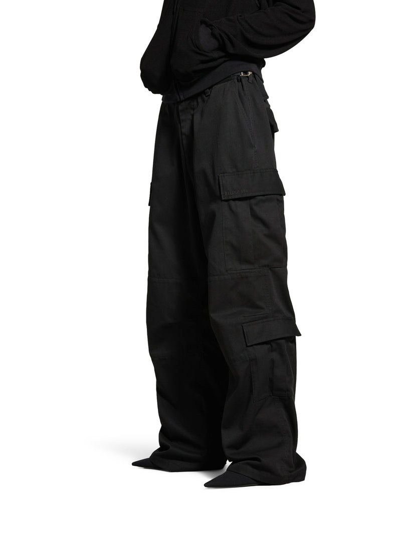 WOMEN`S CARGO PANTS REGULAR FIT IN BLACK