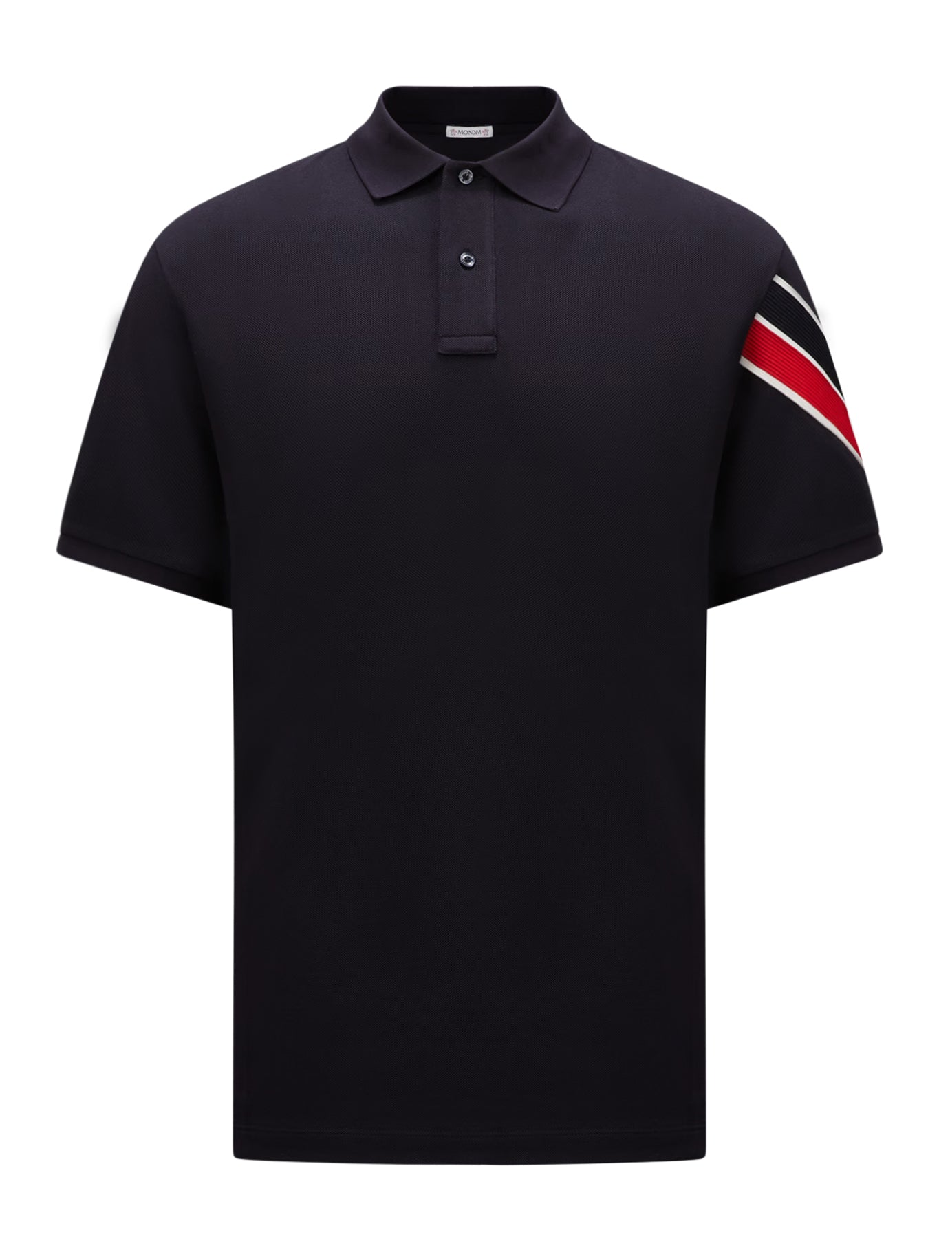 TRICOLOUR-TRIMMED COTTON PIQUET T-SHIRT