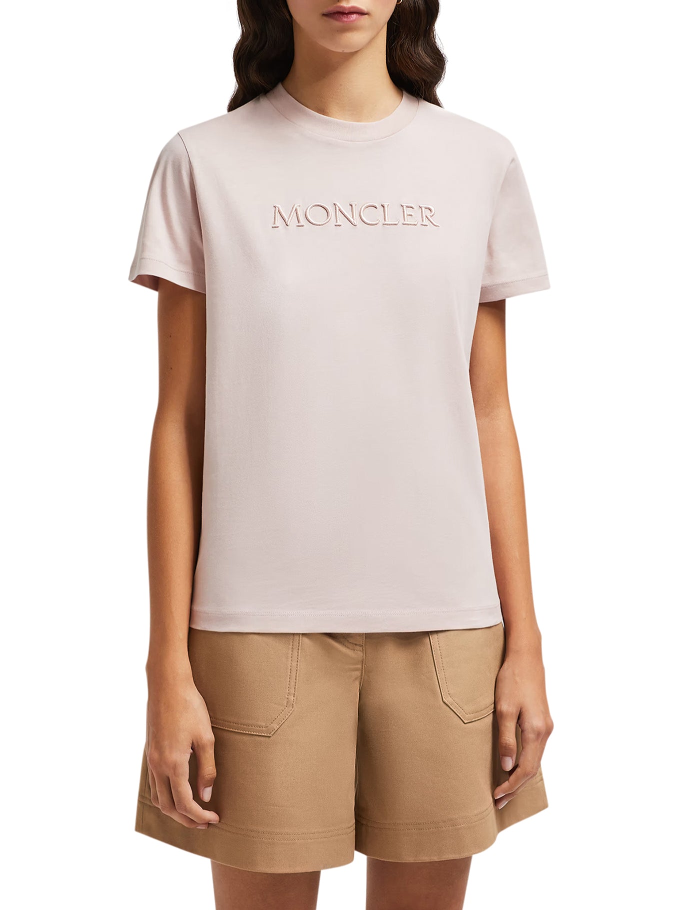 EMBROIDERED TONAL LOGO COTTON T-SHIRT