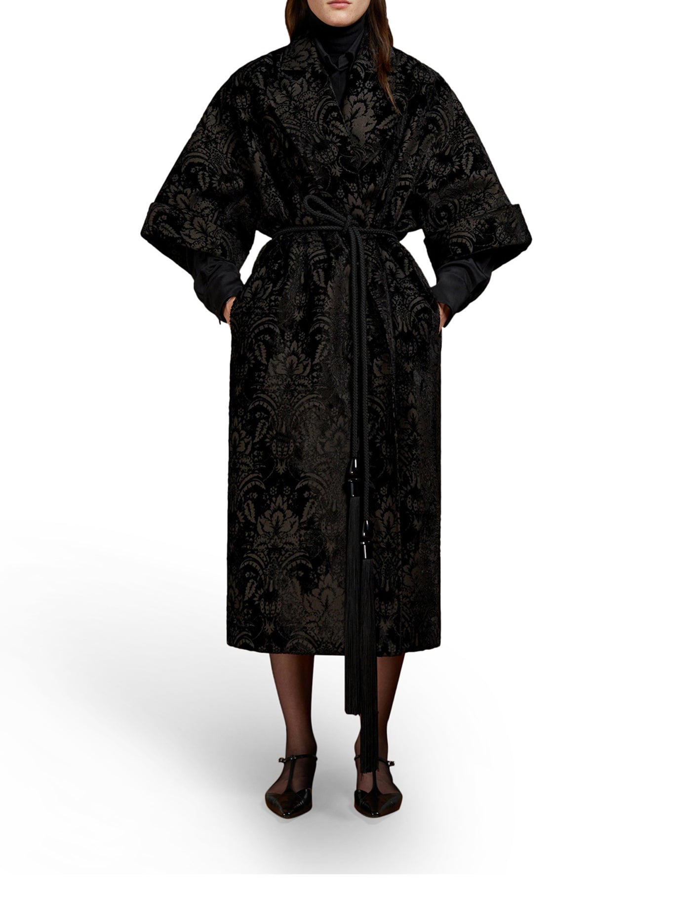 DAMASK VELVET CAPE COAT