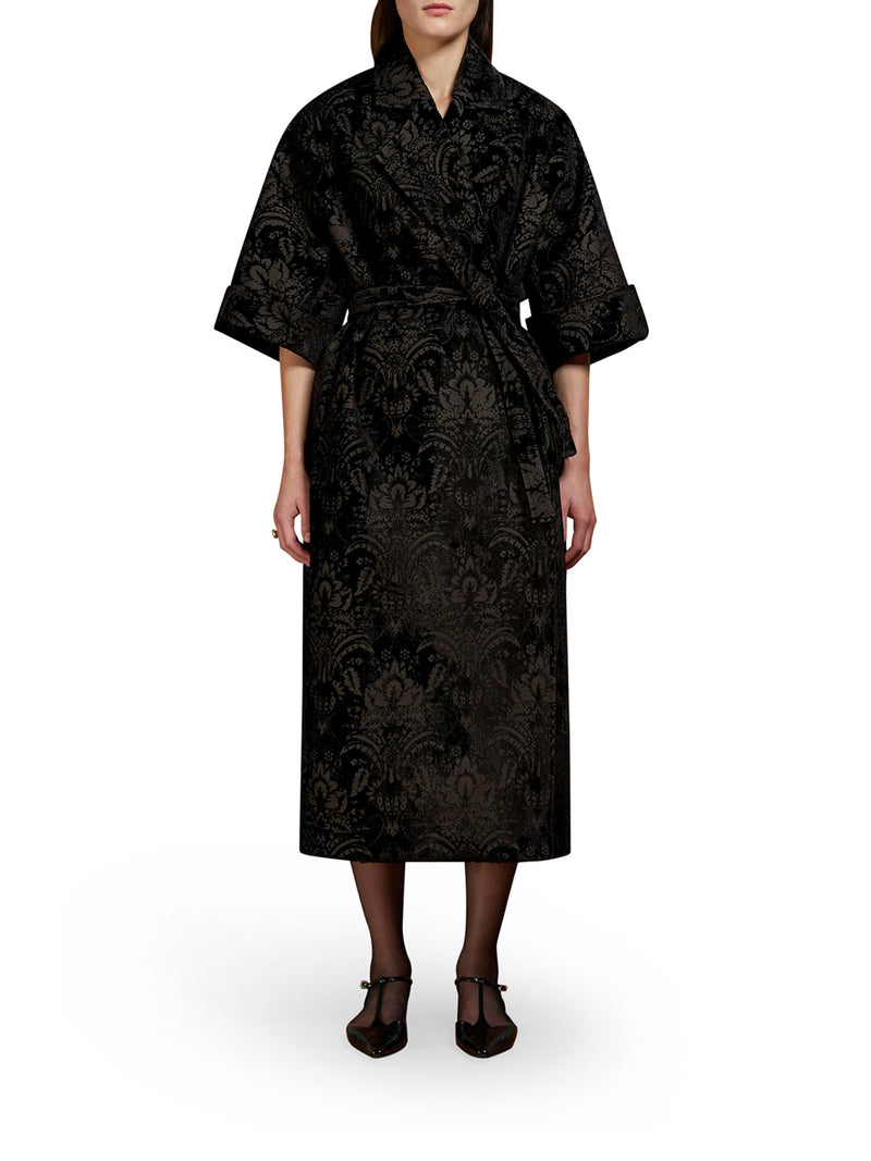 DAMASK VELVET CAPE COAT