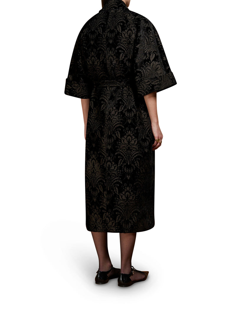 DAMASK VELVET CAPE COAT