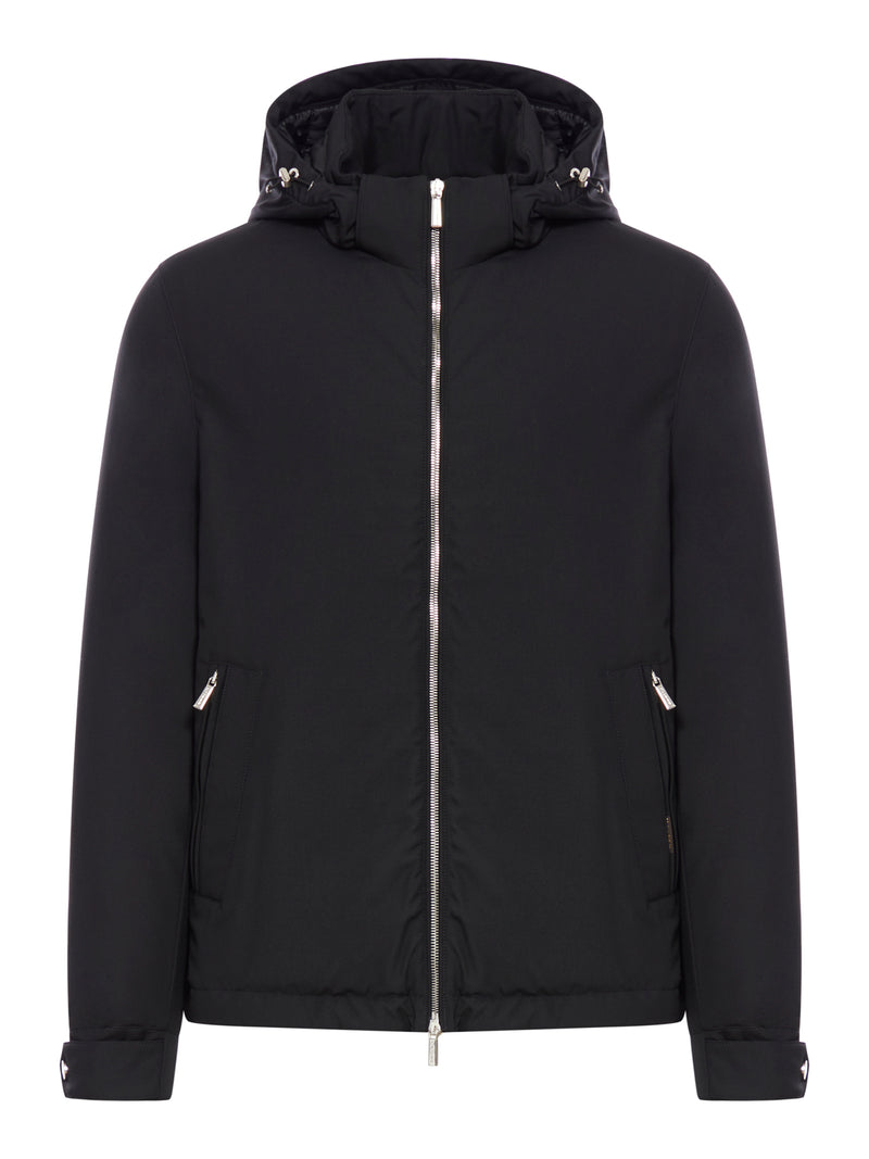 TECHNICAL FABRIC JACKET WITH HOOD