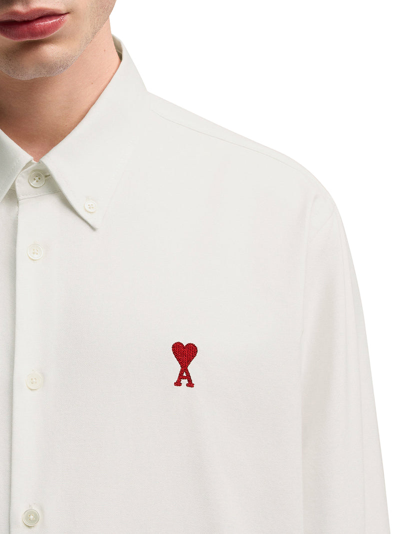 WHITE COTTON BUTTON-DOWN AMI DE COEUR SHIRT