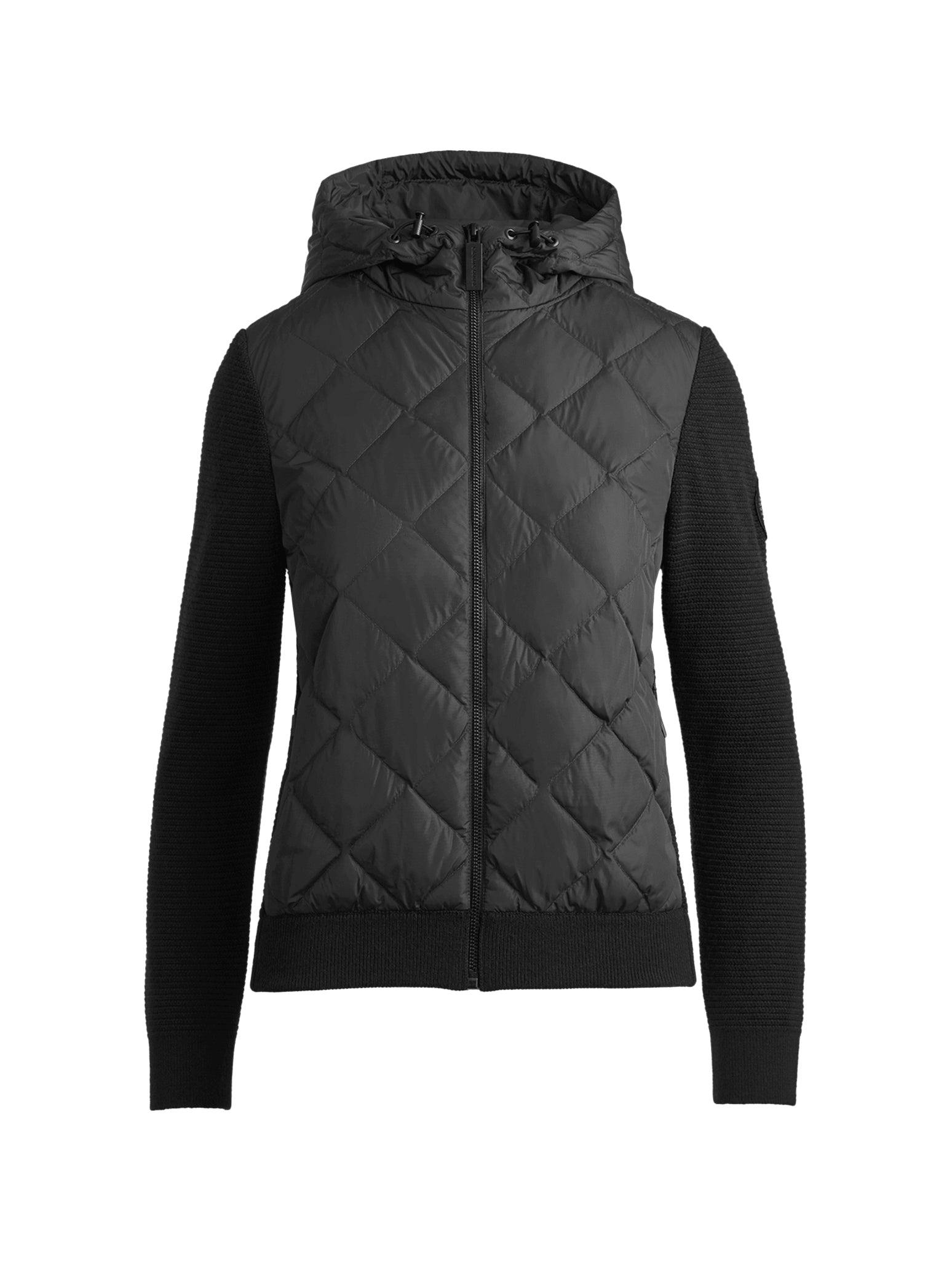 HYBRIDGE BLACK LABEL QUILTED KNIT HOODED JACKET