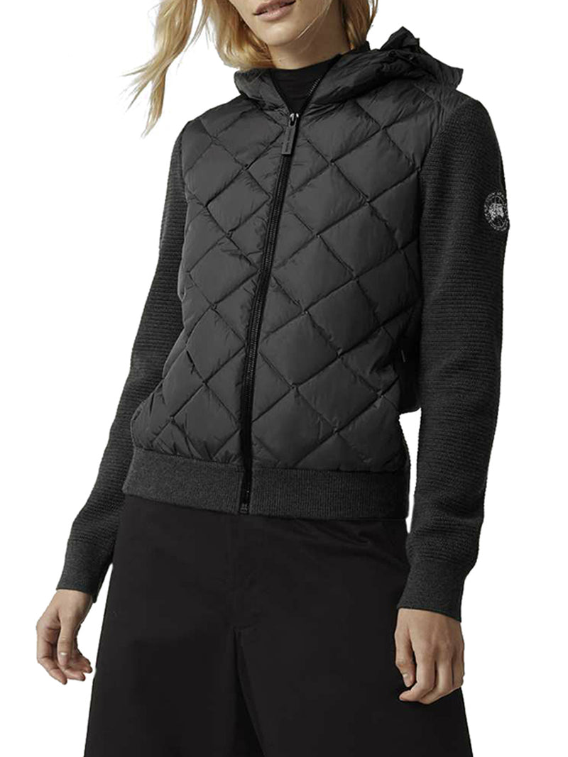 HYBRIDGE BLACK LABEL QUILTED KNIT HOODED JACKET