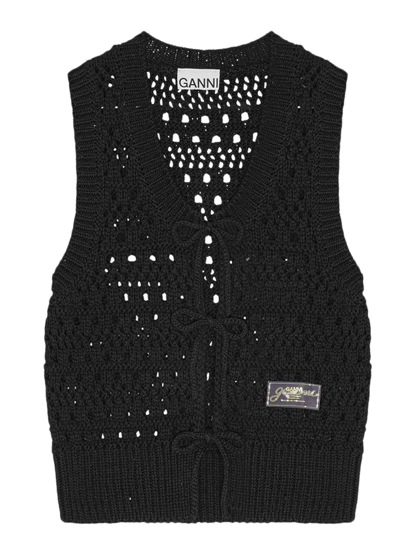 COTTON MIX TIE STRING VEST