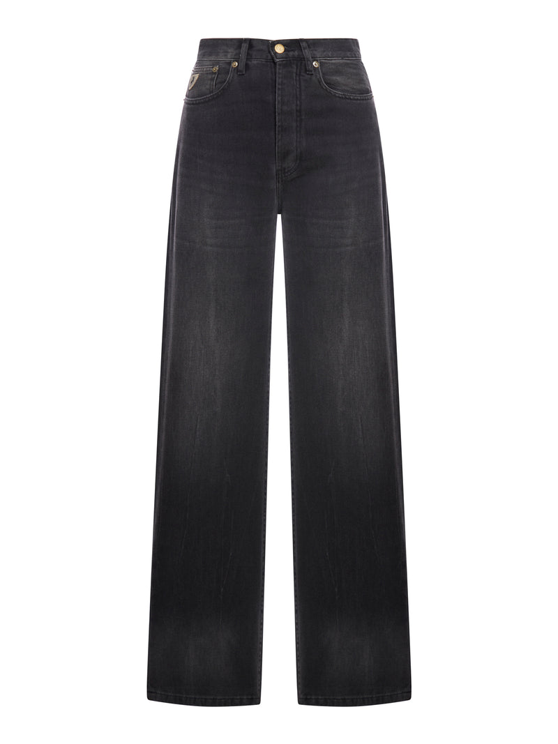 SKATER LOOSE WIDE LEG JEANS