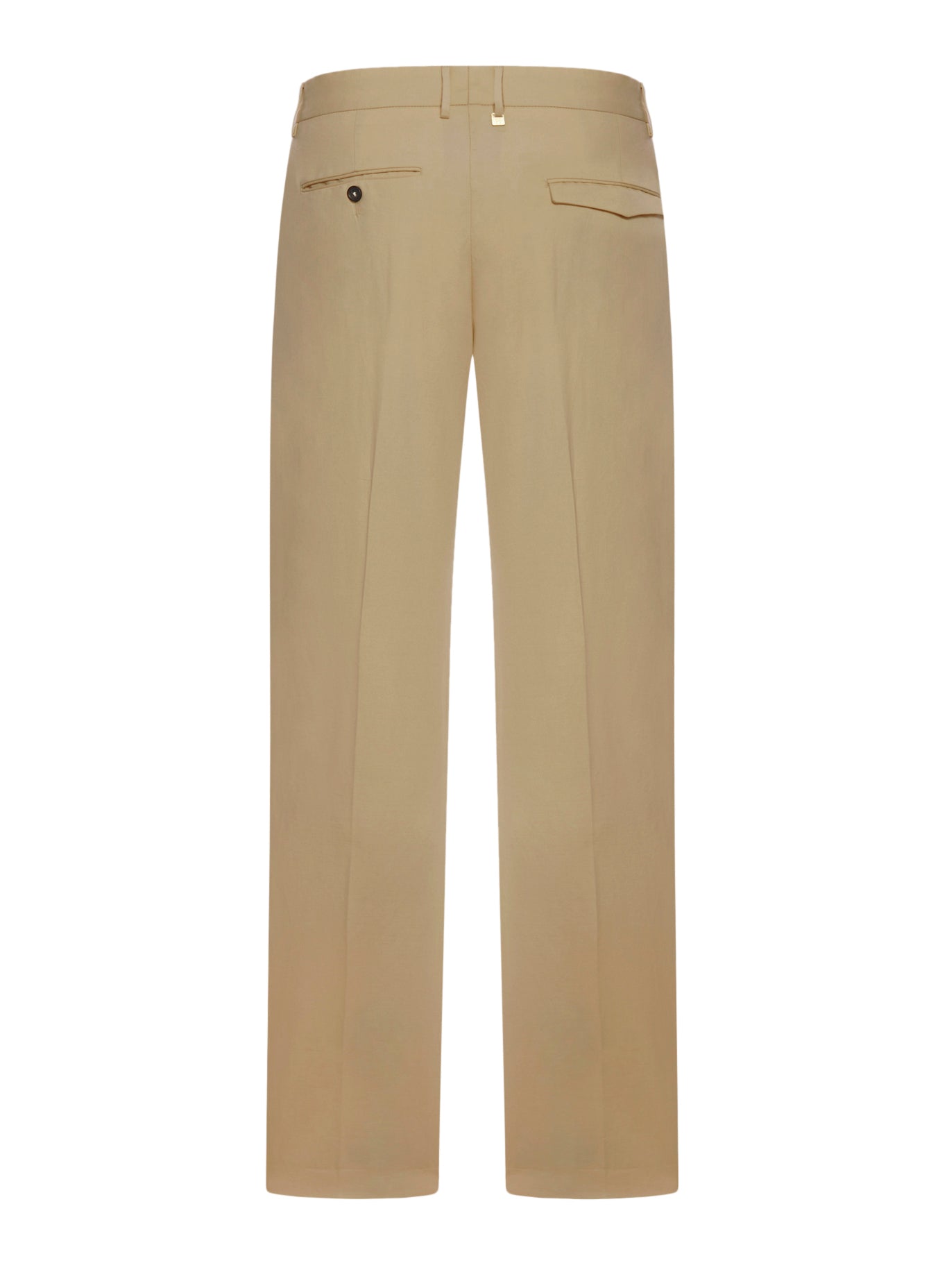 LINEN BLEND STRAIGHT LEG TROUSERS