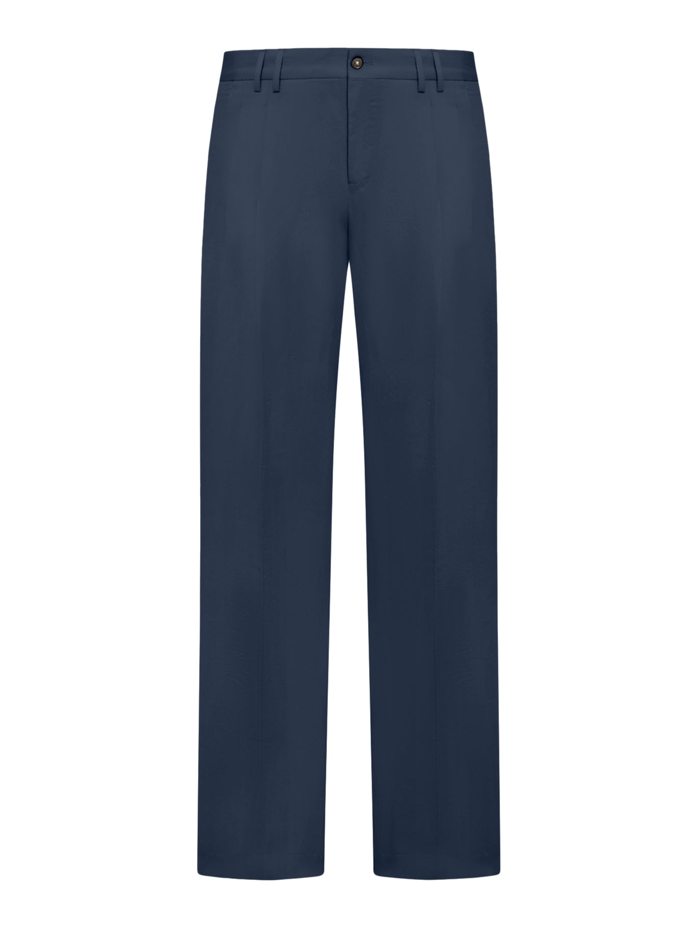 LINEN BLEND STRAIGHT LEG TROUSERS