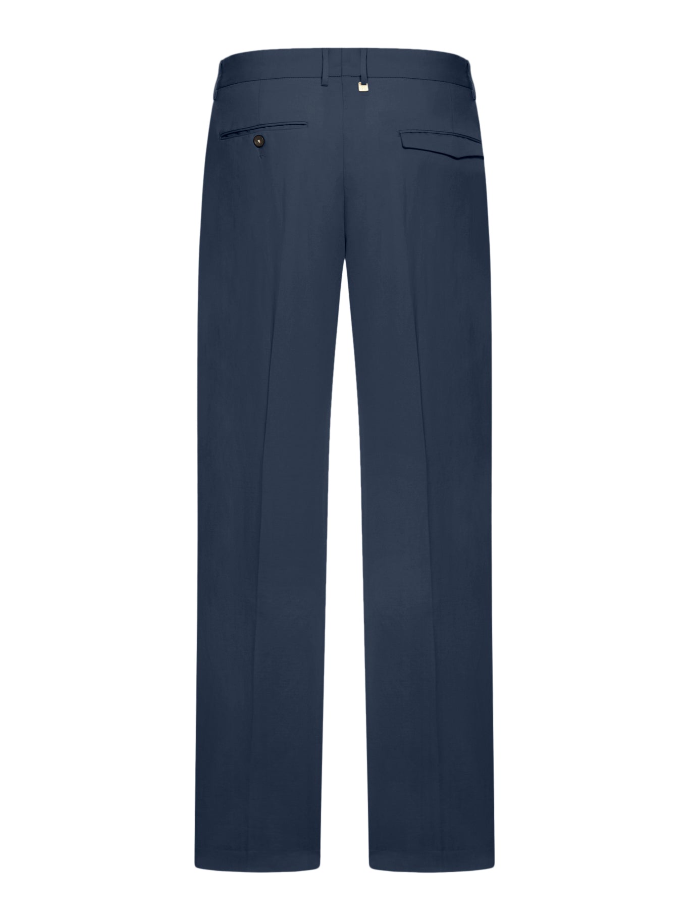 LINEN BLEND STRAIGHT LEG TROUSERS