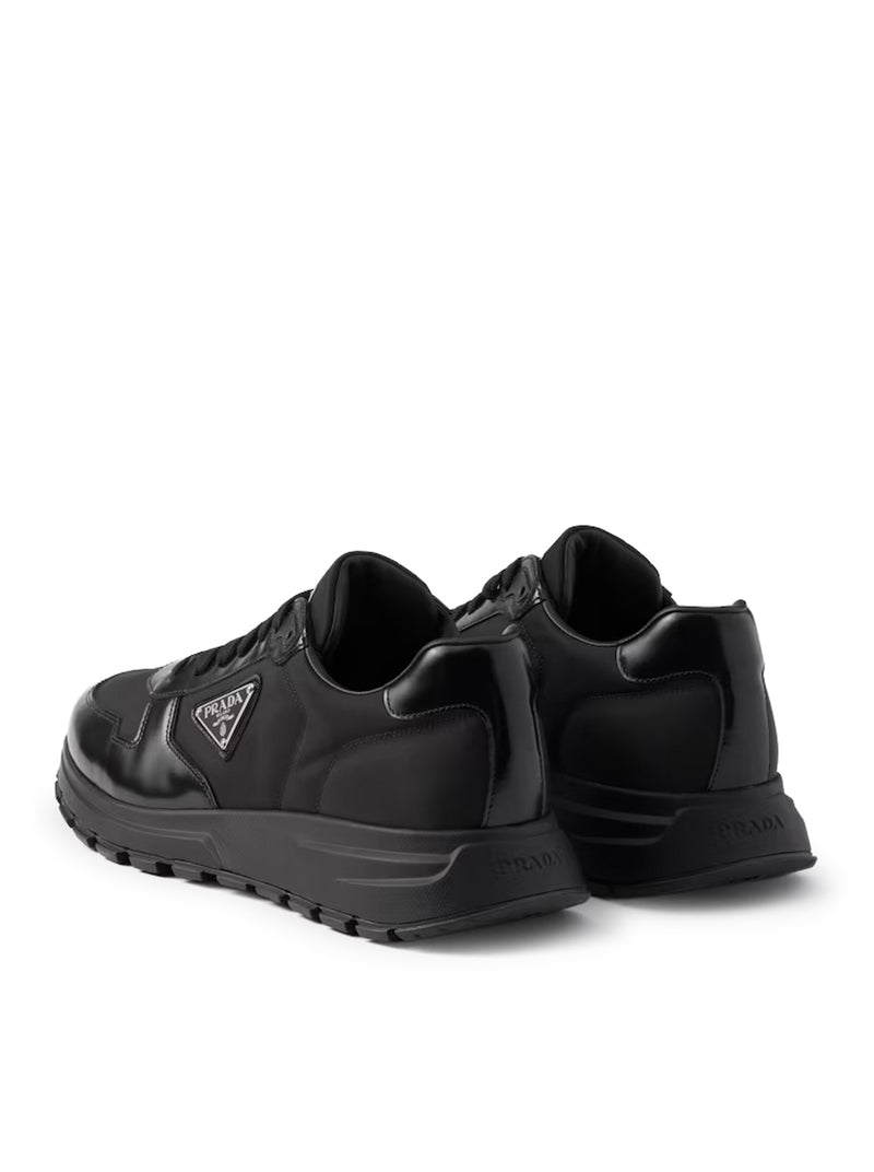 PRAX 01 SNEAKERS IN RE-NYLON AND BRUSHED LEATHER