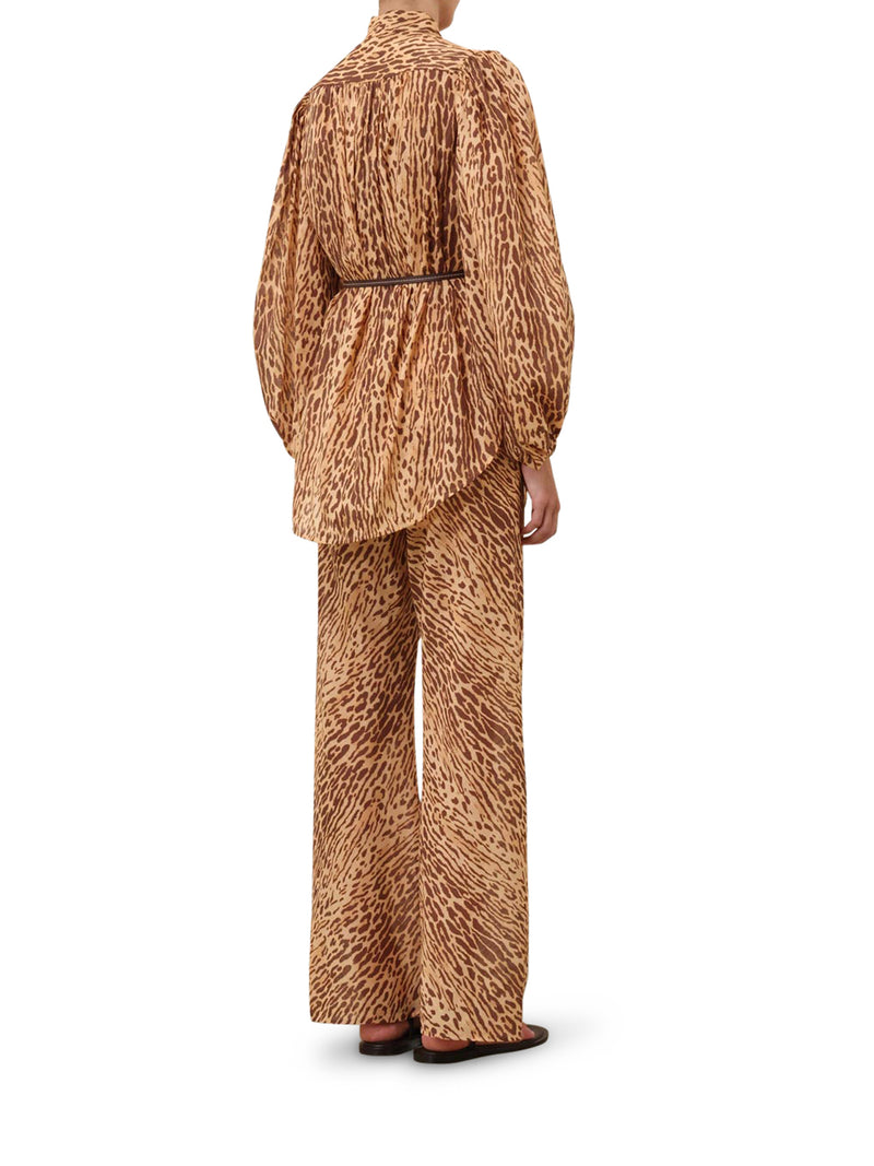 WIDE LEG PANTS WITH ANIMAL PRINT