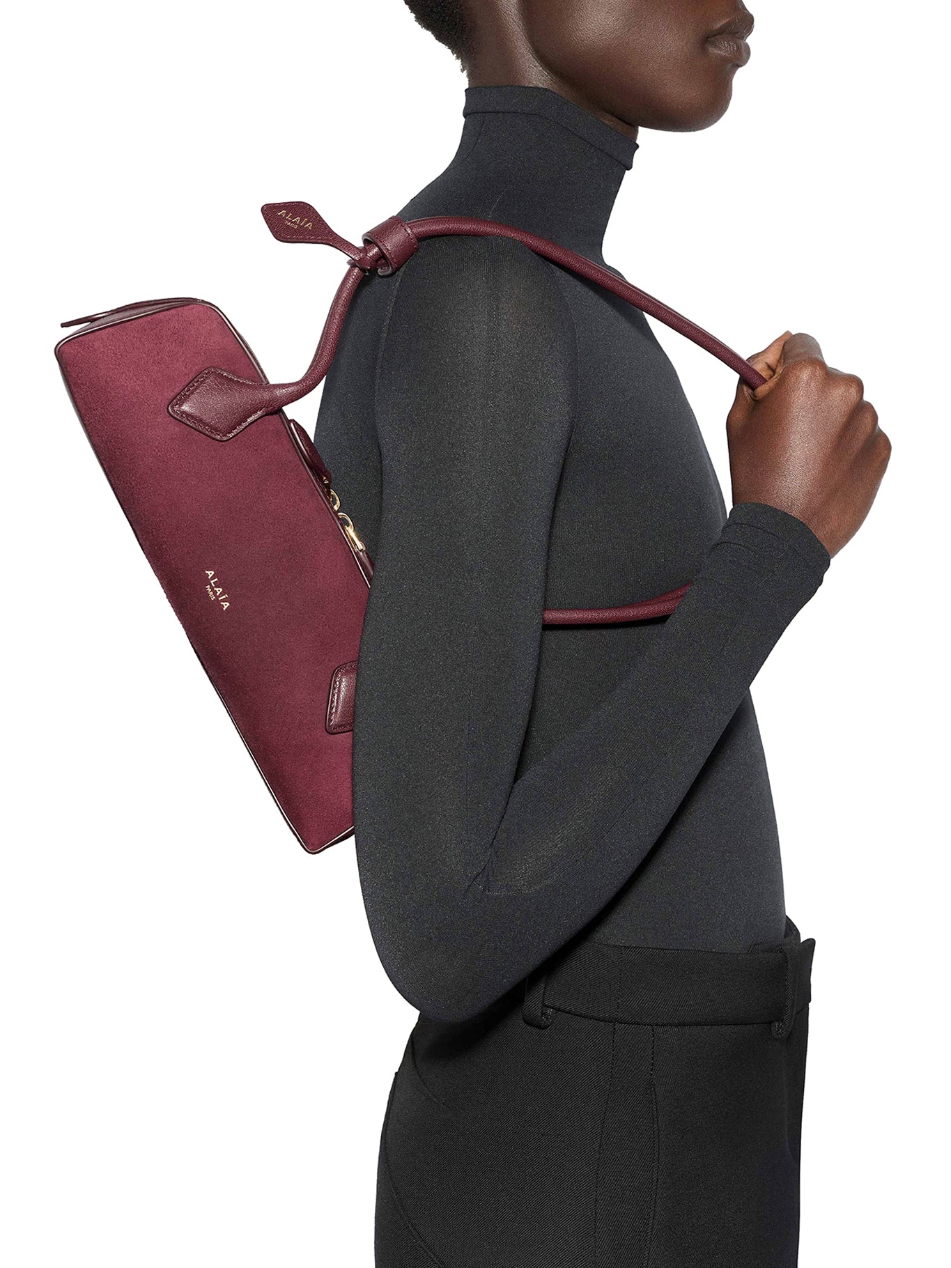 LE TECKEL SMALL BI-MATERIAL LEATHER BAG