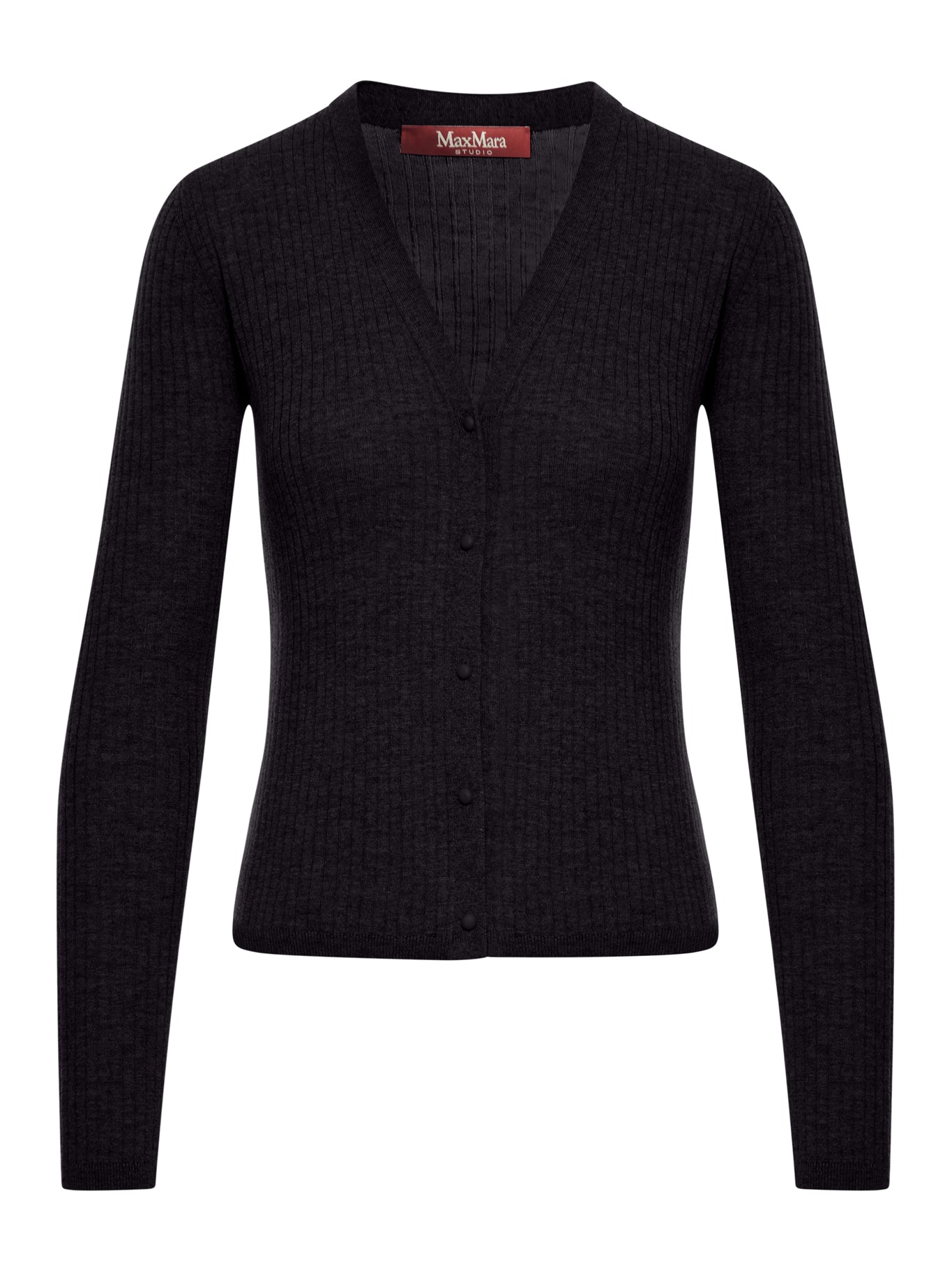 RIBBED SILK CARDIGAN