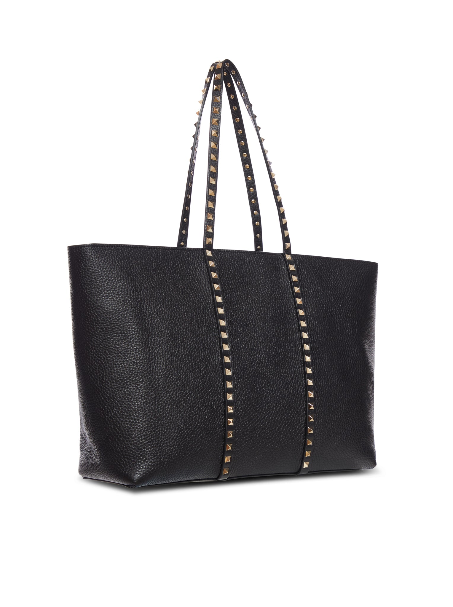 ROCKSTUD SHOPPING BAG IN GARNET CALFSKIN