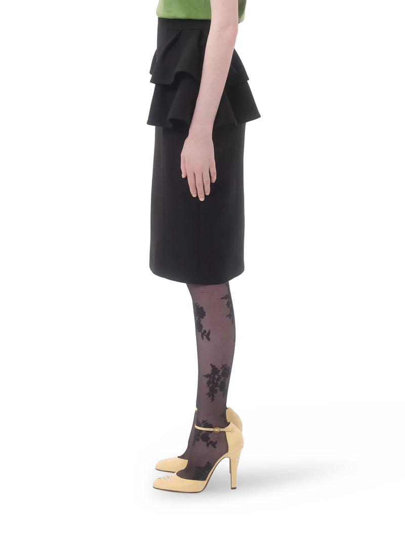 WOOL AND SILK CREPE MIDI SKIRT