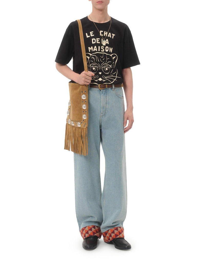 COTTON T-SHIRT WITH CHAT DE LA MAISON PRINT