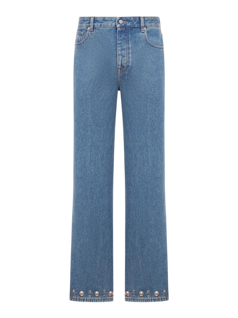 DENIM PANTS WITH CABOCHONS