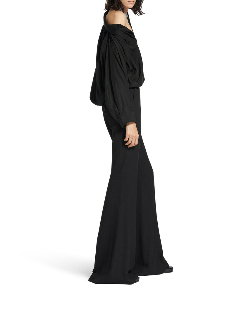 ONE SHOULDER SHIRT IN FLUID POPLIN