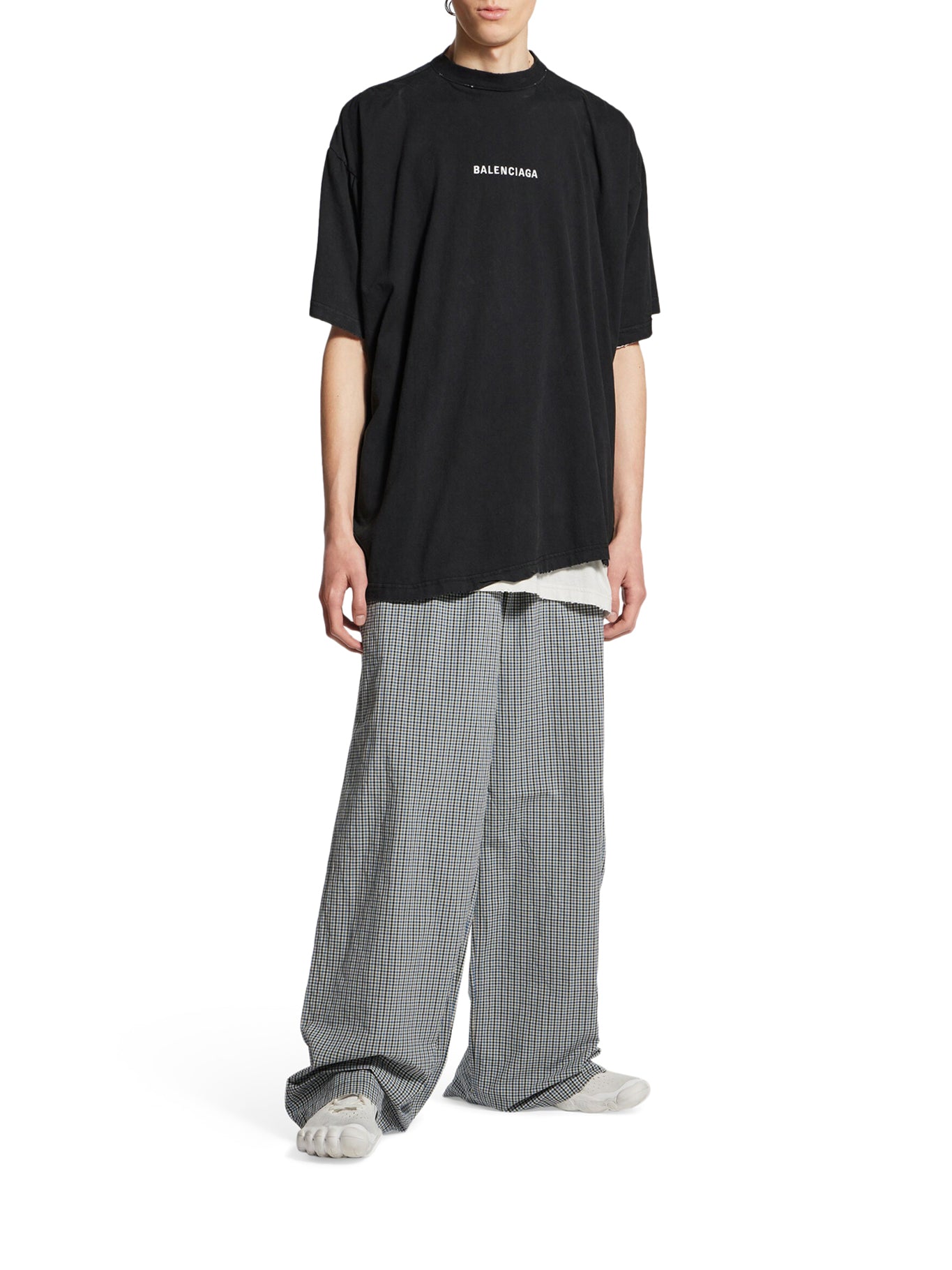 DOUBLE BACK T-SHIRT IN DÉLAVÉ BLACK