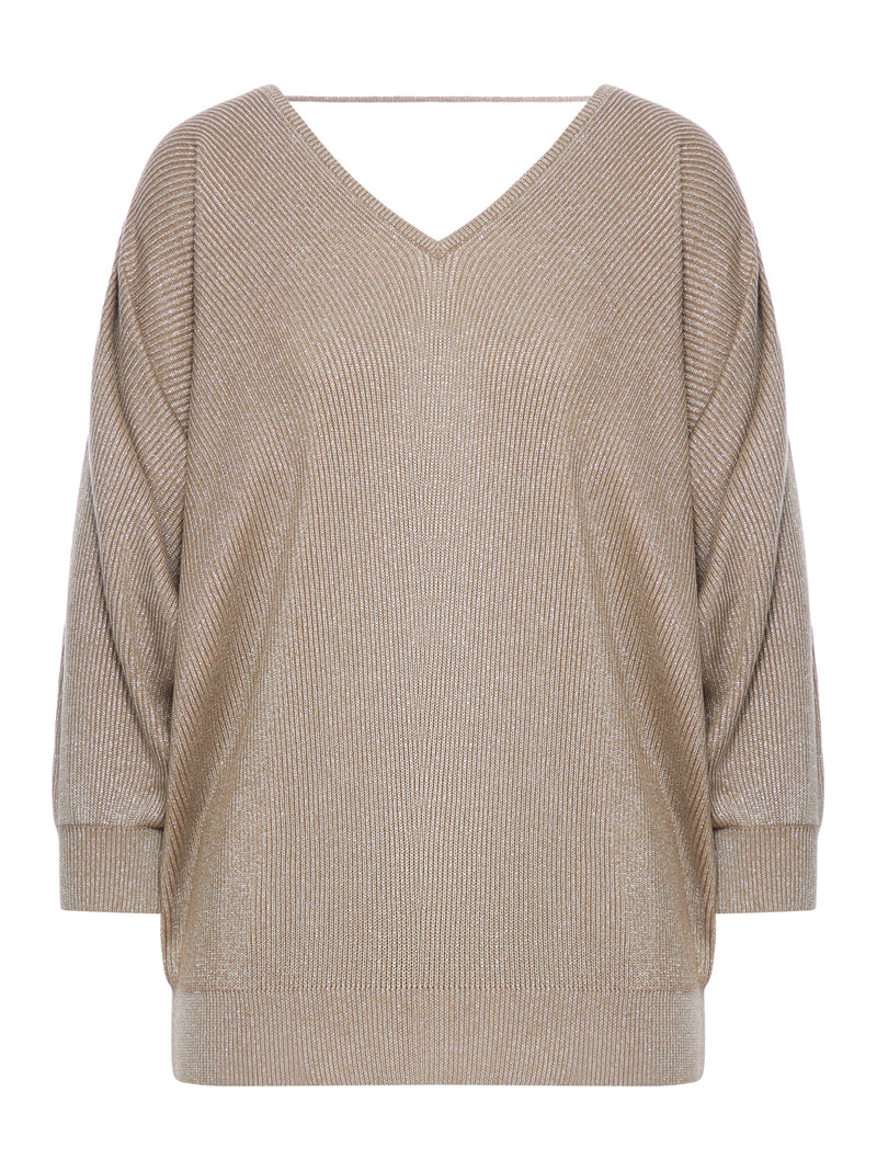 V-NECK SWEATER IN COTTON AND VISCOSE