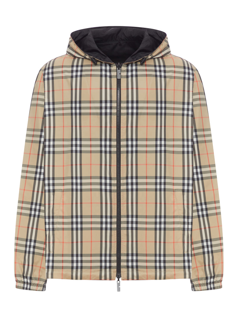 REVERSIBLE CHECK JACKET WITH HOOD