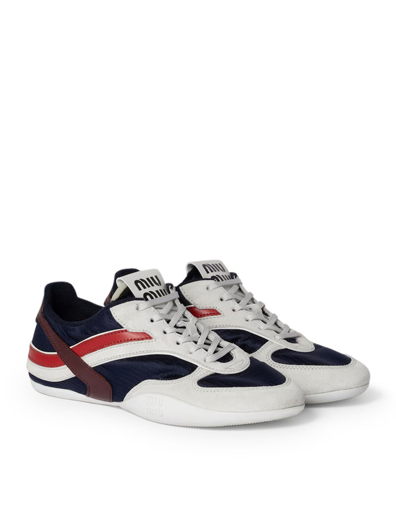 GYMNASIUM SNEAKERS IN TECHNICAL FABRIC AND SUEDE