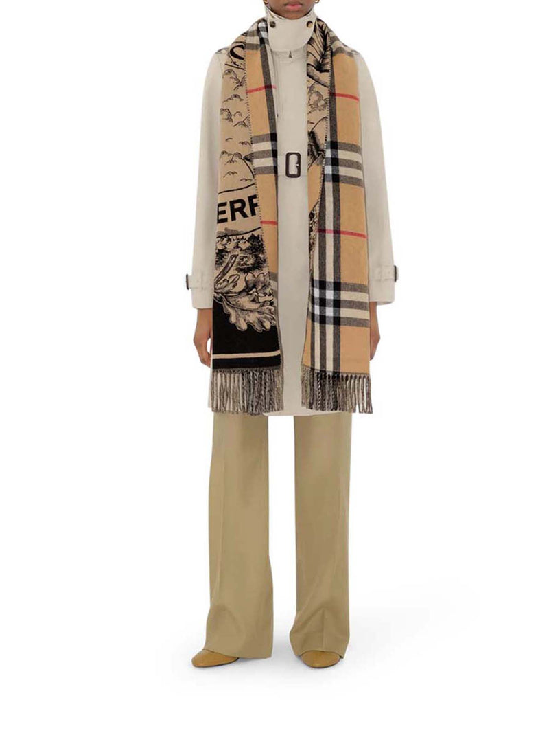 REVERSIBLE CASHMERE SCARF WITH EKD