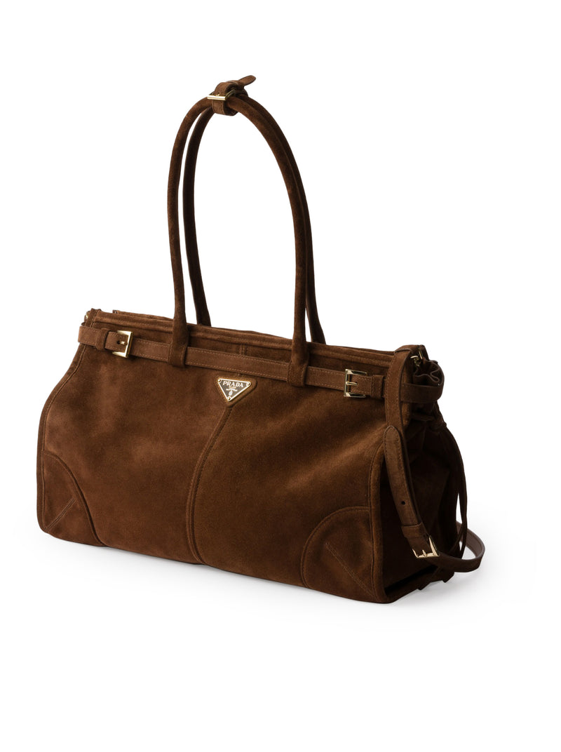 PRADA BONNIE LARGE SUEDE HANDBAG