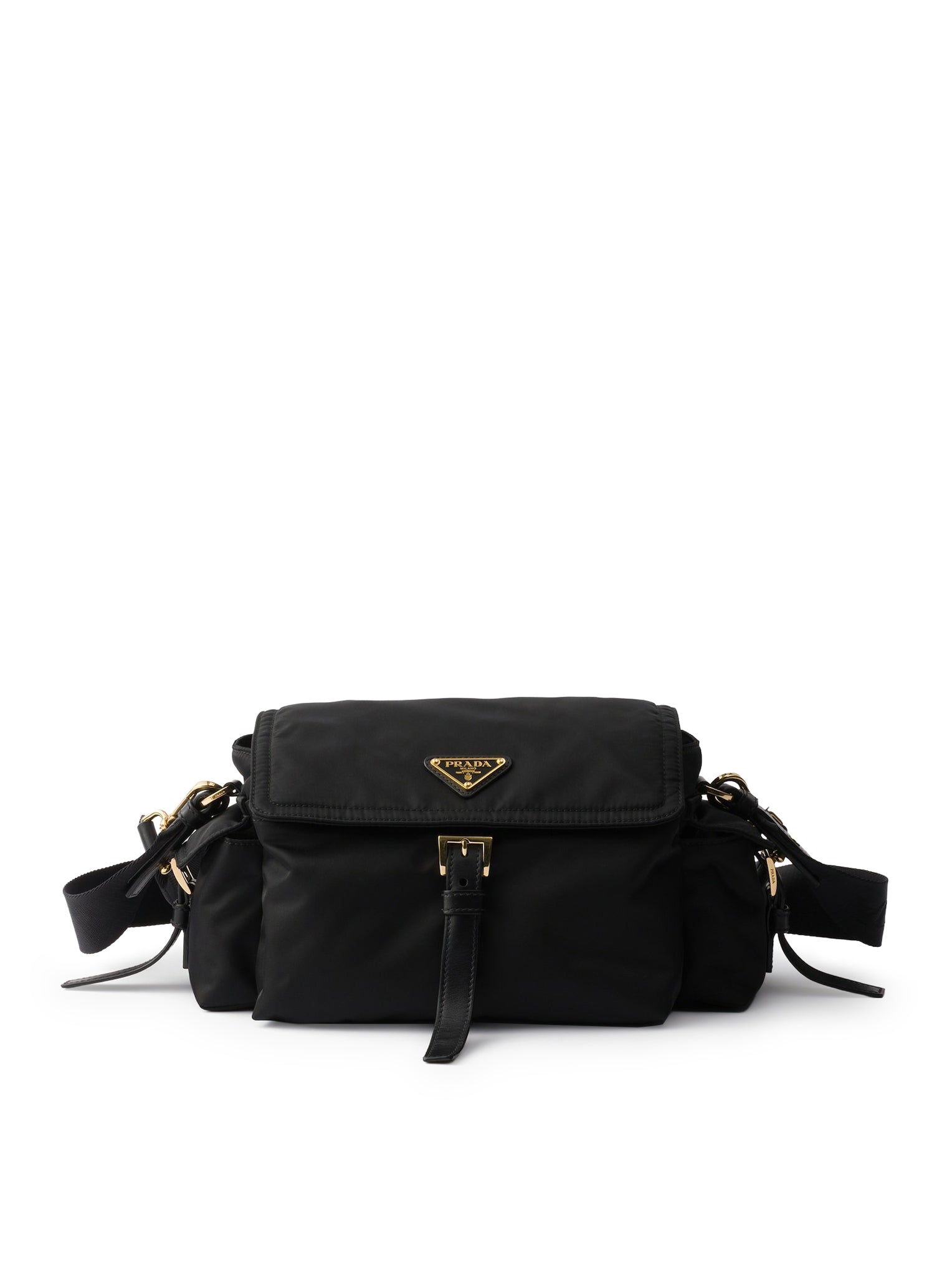 EXPLORE MEDIUM RE-NYLON BAG WITH FLAP