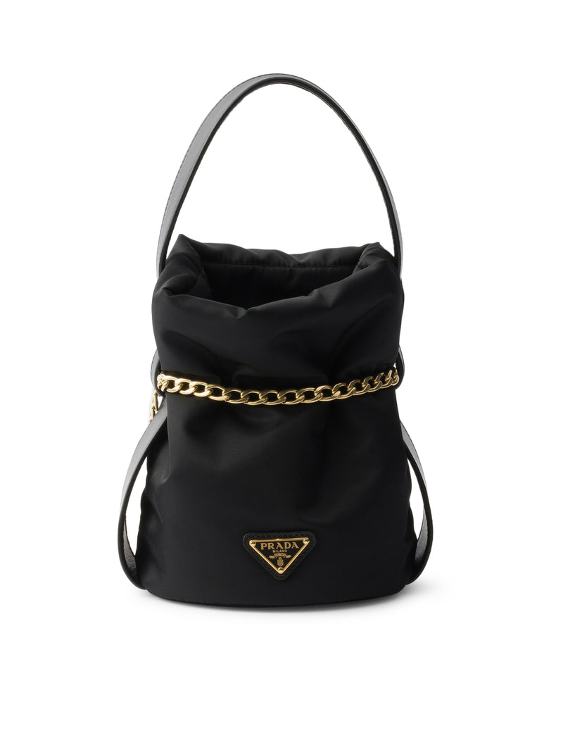 PETIT SAC NOIR MINI BUCKET BAG IN RE-NYLON AND NAPPA