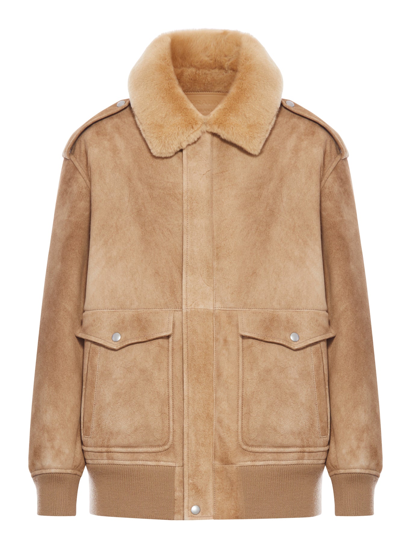 SHEARLING JACKET WITH WIDE COLLAR