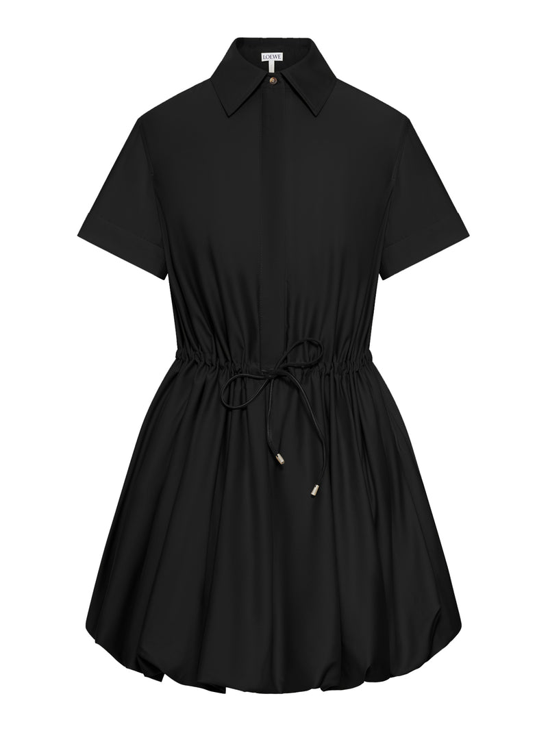 COTTON AND SILK BALLOON SKIRT DRESS