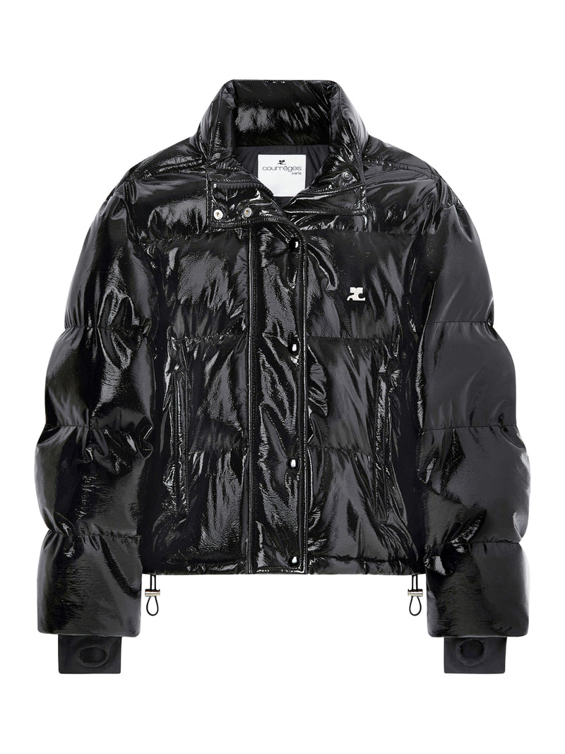 VINYL BOMBER JACKET WITH CONTRASTING EMBROIDERED AC LOGO