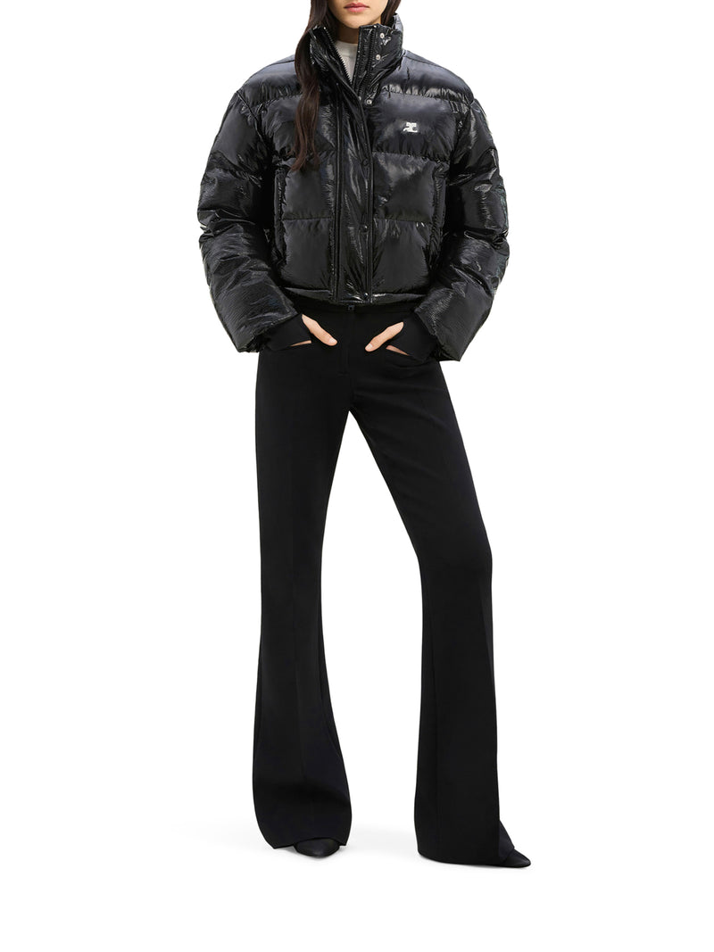 VINYL BOMBER JACKET WITH CONTRASTING EMBROIDERED AC LOGO