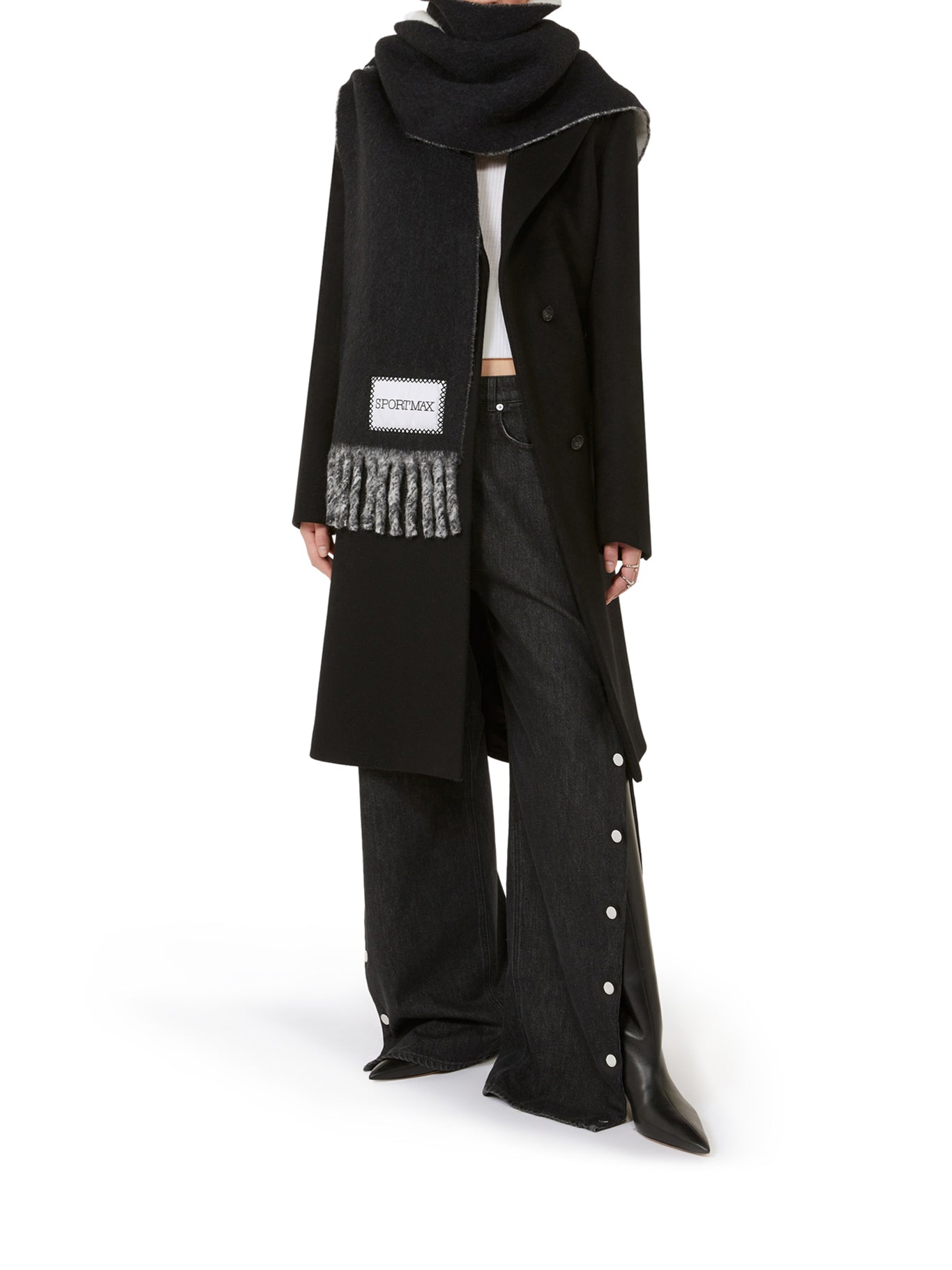 TWO-TONE SCARF WITH FRINGES