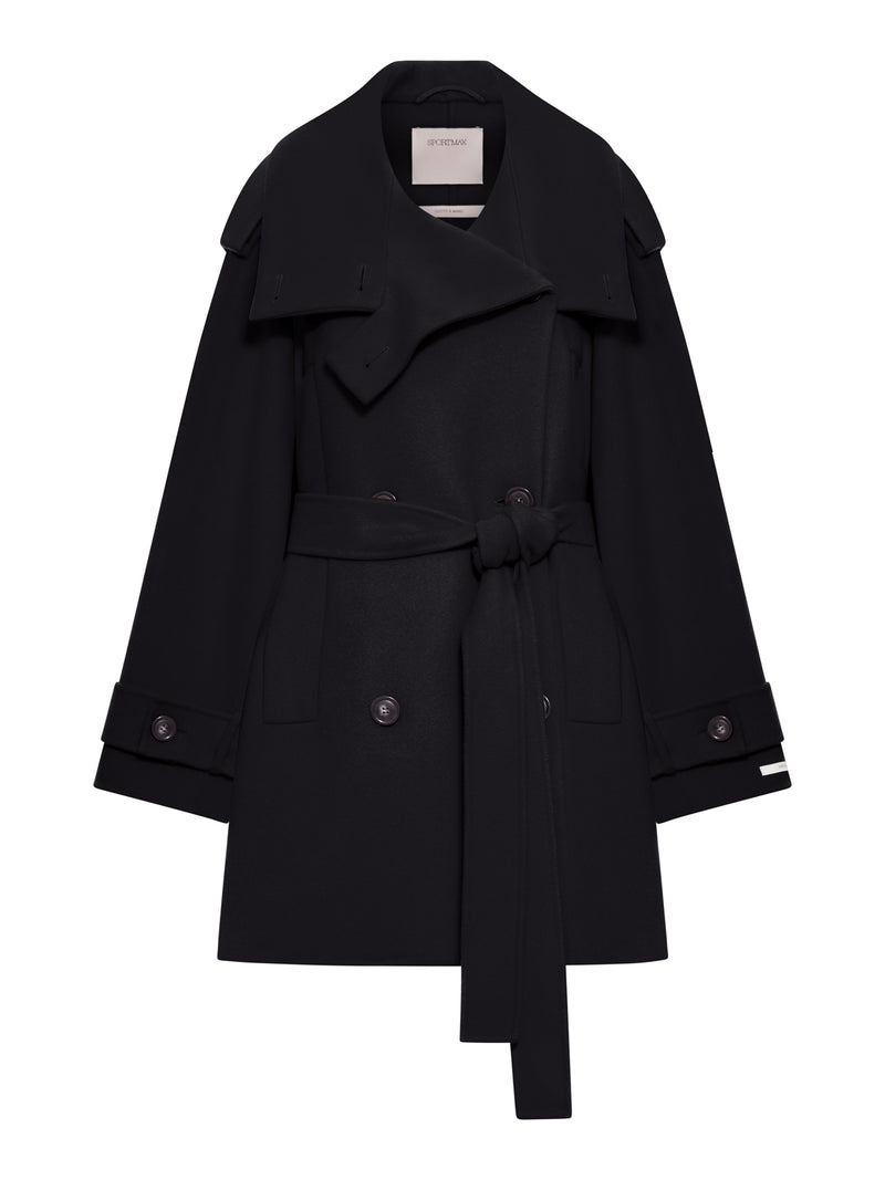 SHORT WOOL TRENCH COAT