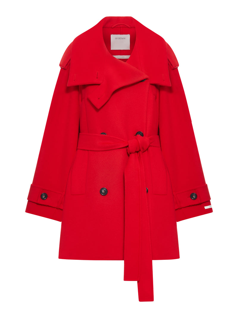 SHORT WOOL TRENCH COAT
