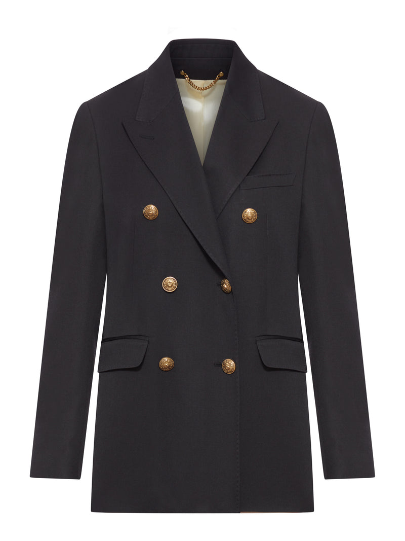 WOMEN`S DOUBLE BREASTED BLAZER IN BLACK