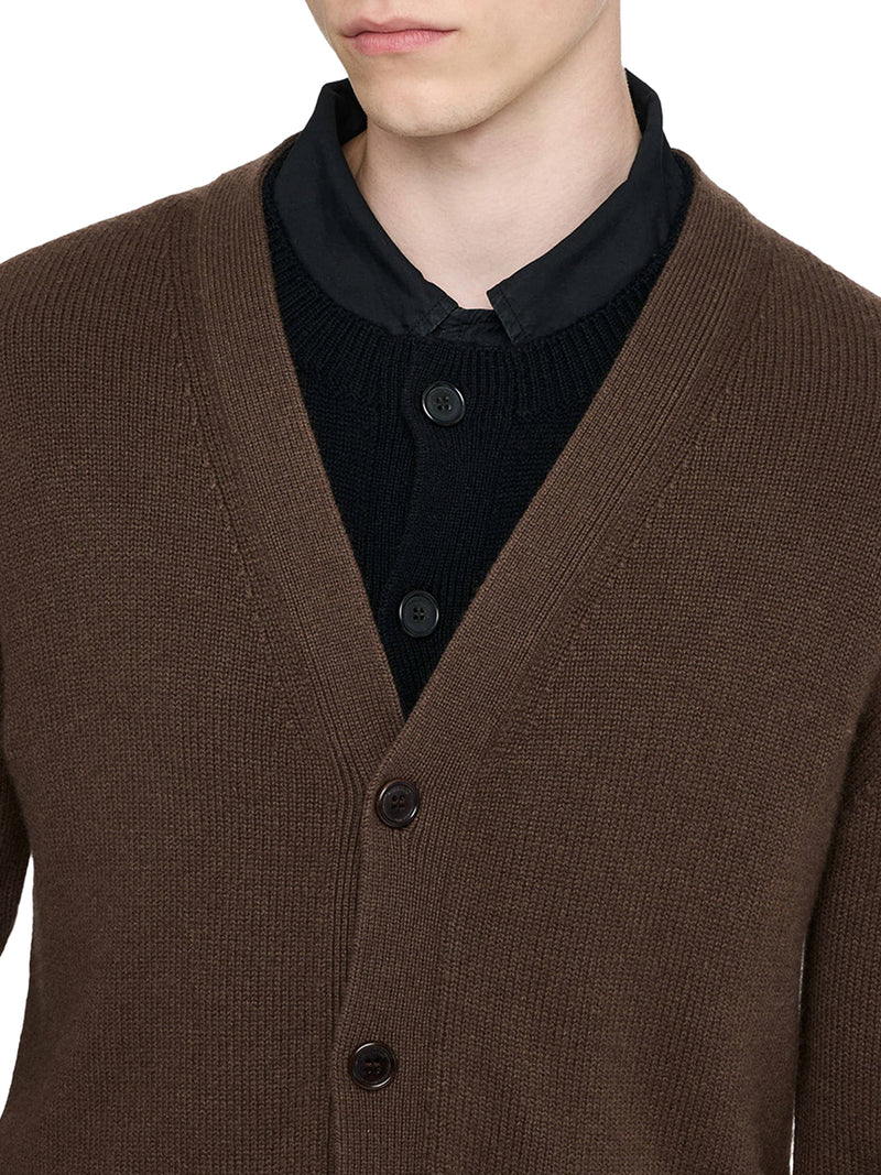 CONTRAST LAYERED CARDIGAN