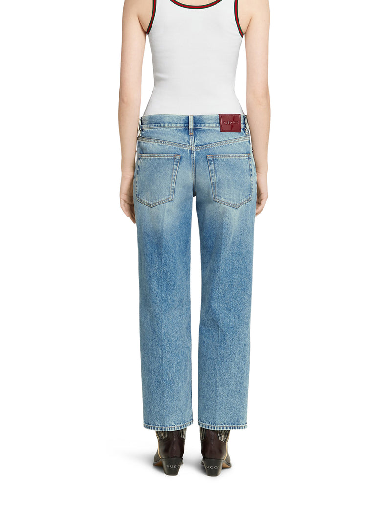 STRAIGHT CUT DENIM TROUSERS