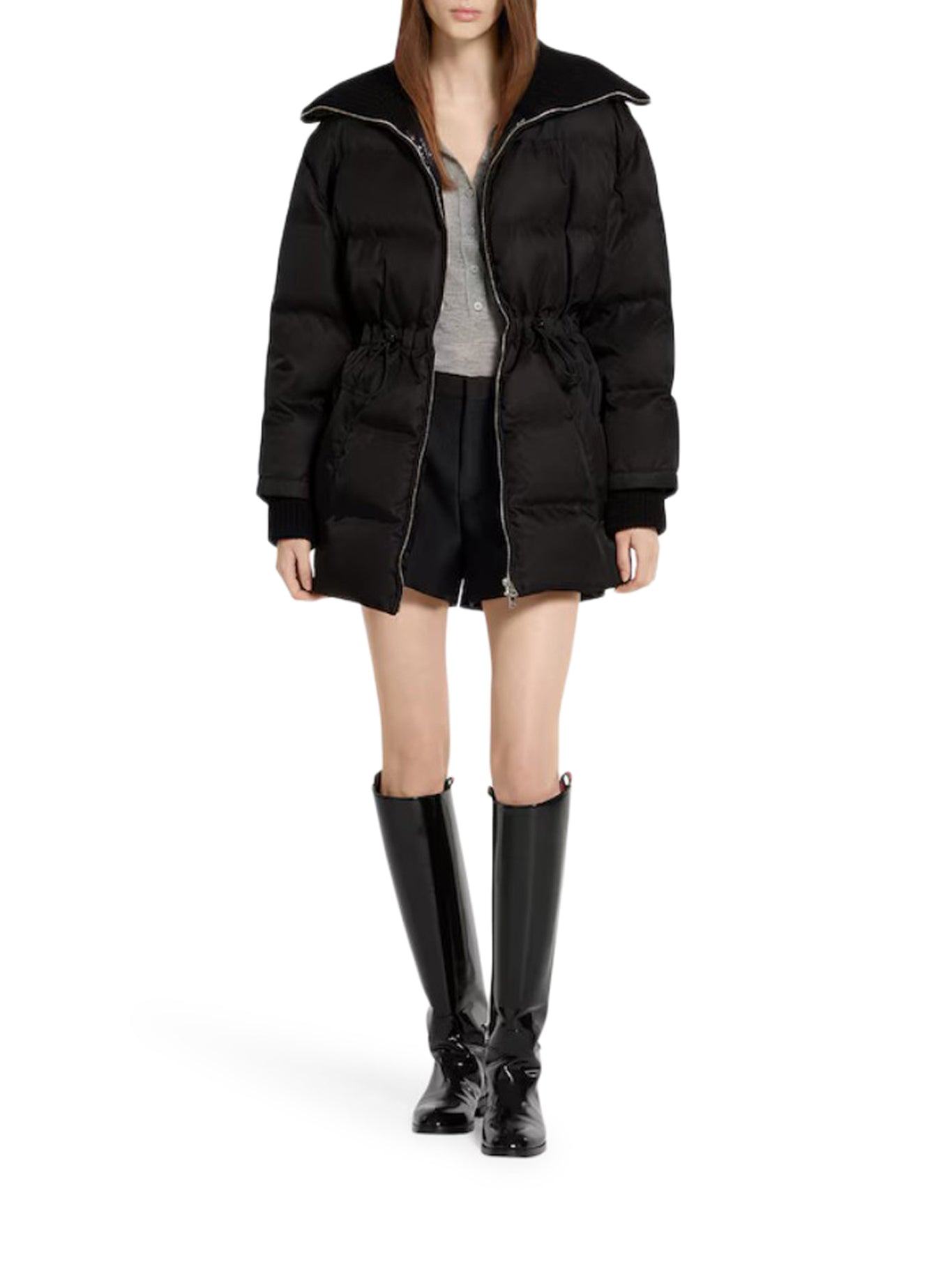 PADDED BOMBER JACKET WITH GABARDINE TRIM