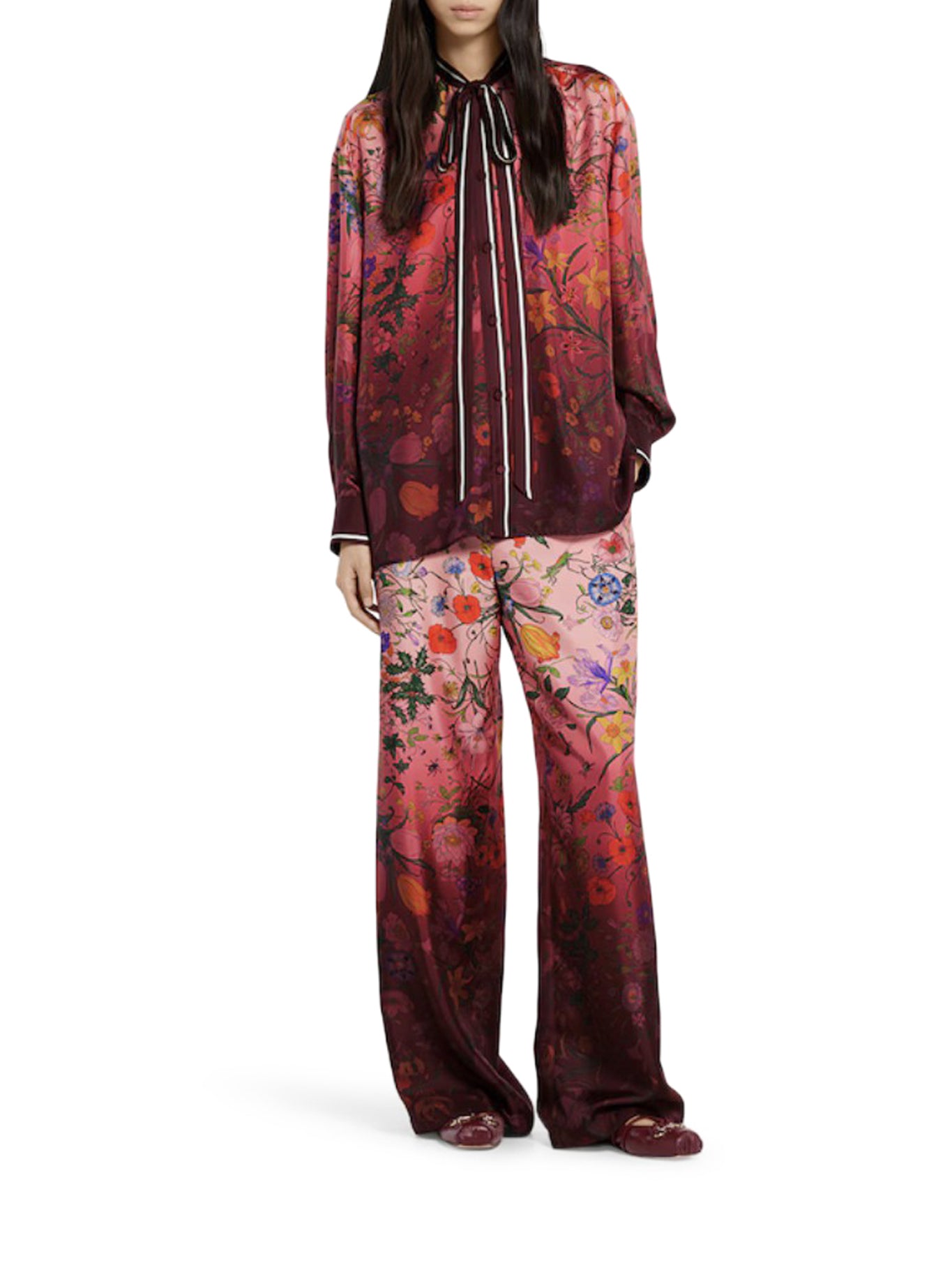 PRINTED SILK TROUSERS