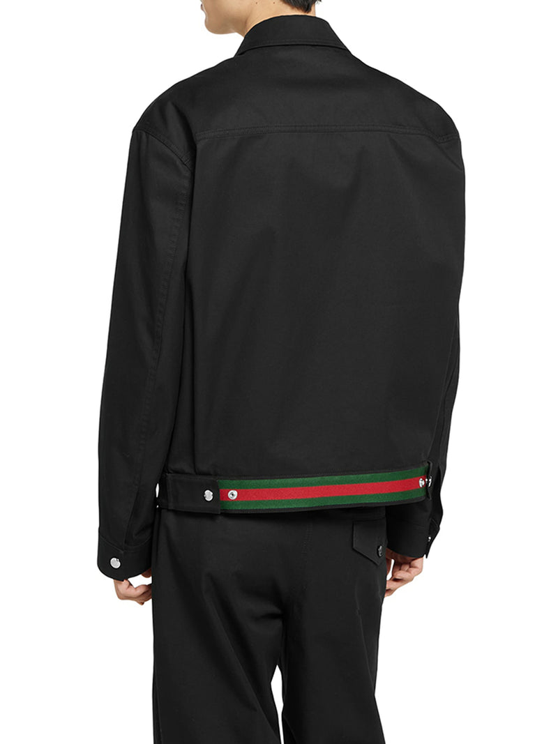 COTTON TWILL JACKET WITH WEB DETAIL