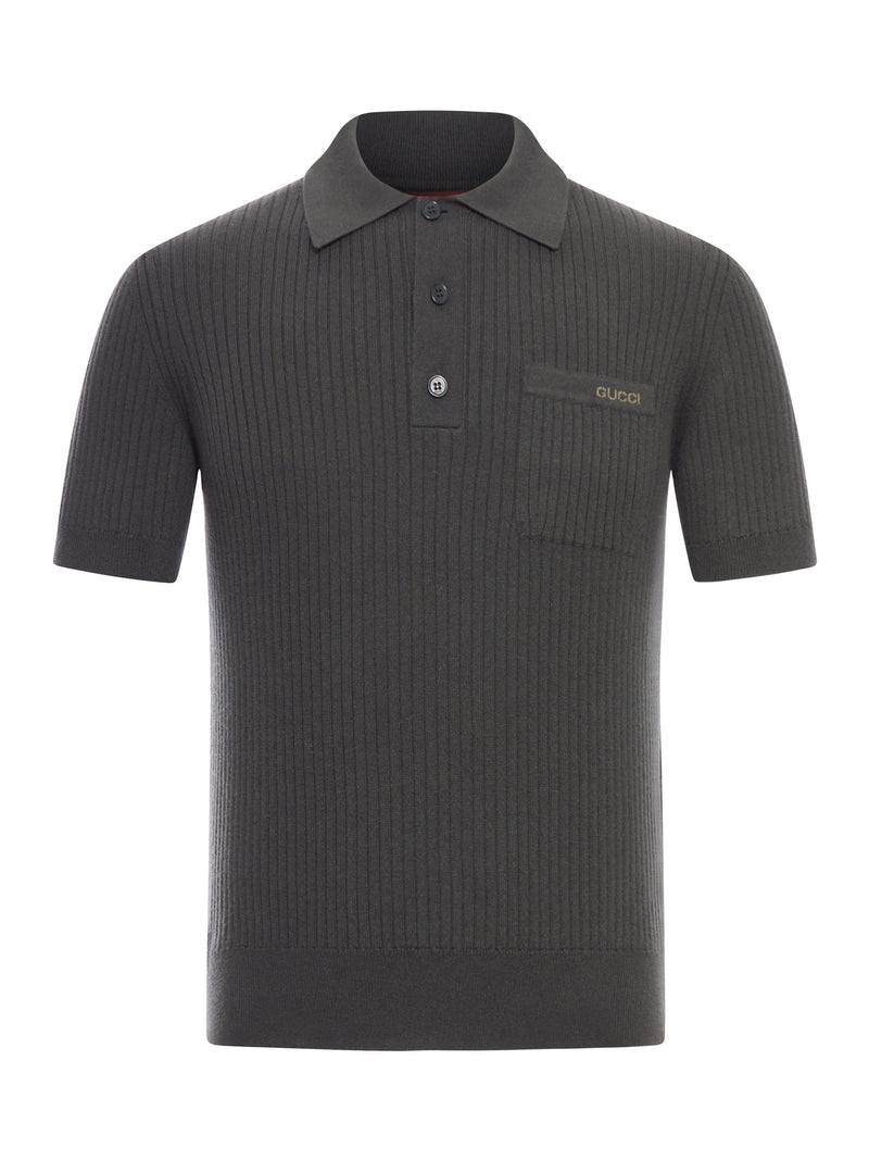 RIBBED WOOL AND CASHMERE POLO SHIRT