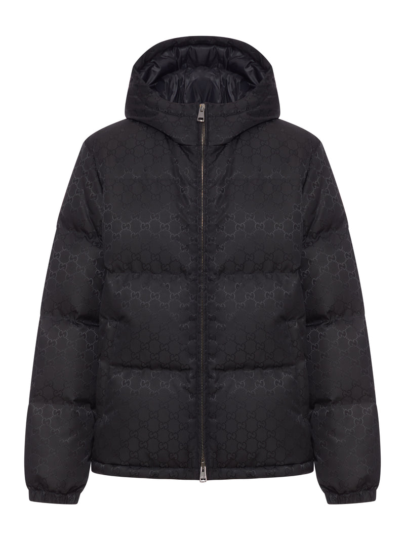 NYLON DOWN JACKET WITH SINGLE "GG" GRAIN