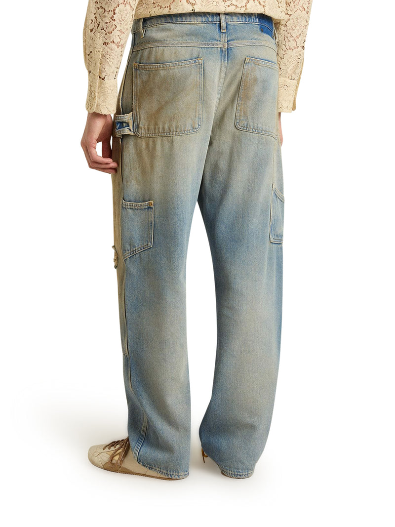 SAND WASH JEANS WITH A DISTRESSED EFFECT