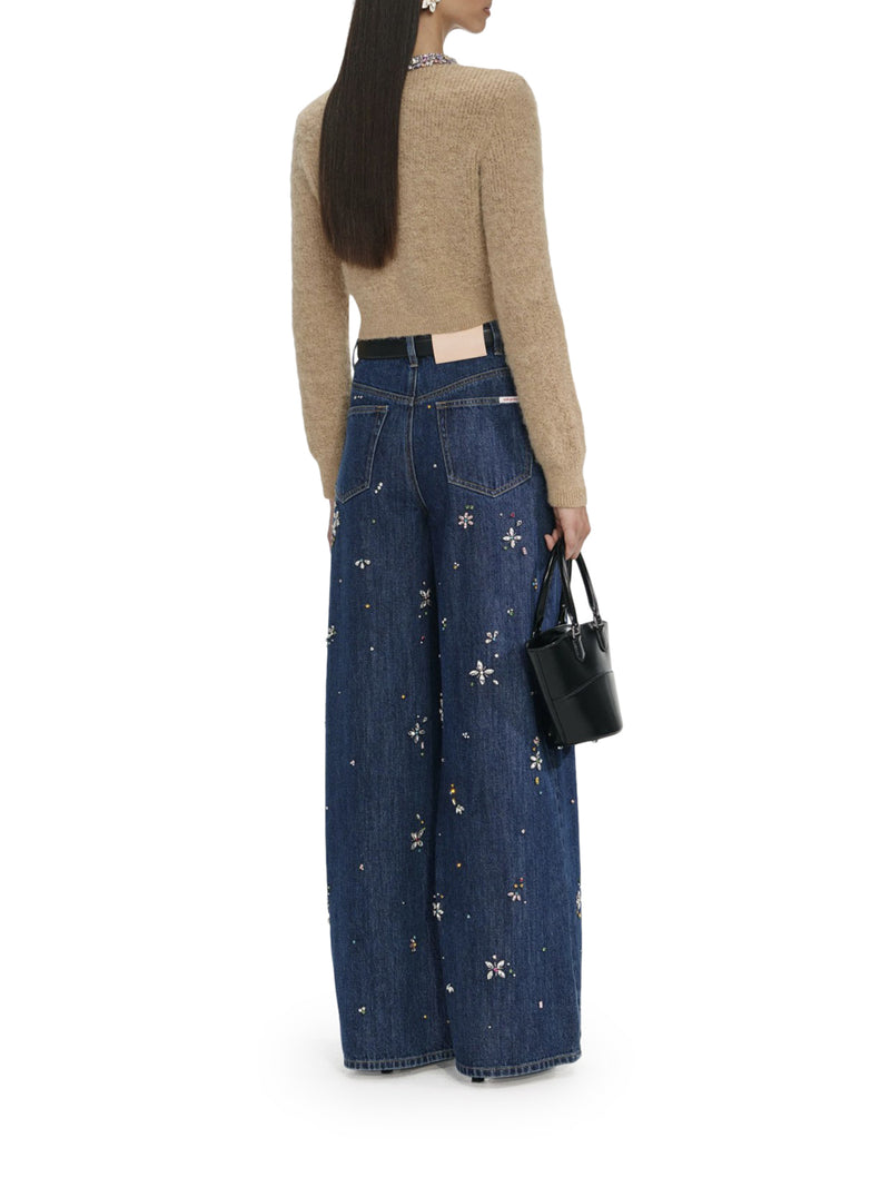 ALPACA CARDIGAN WITH JEWEL DECORATIONS