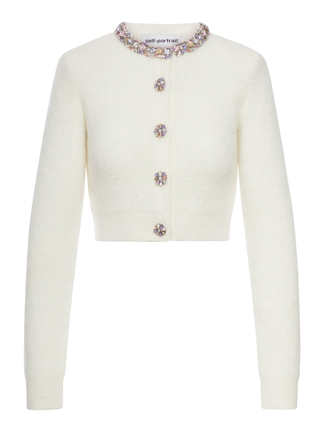 ALPACA CARDIGAN WITH JEWEL DECORATIONS